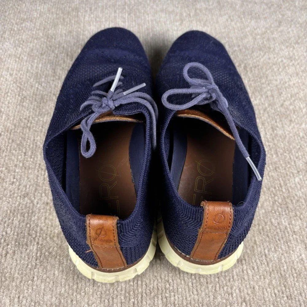 Cole Haan OriginalGrand Wingtip Oxford Shoes Men's 9M Navy‎ Blue Knit Sneakers